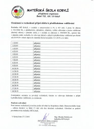 Mateřská škola Kobylí, příspěvková organizace, Školní 722, 69110 Kobylí, okres Břeclav